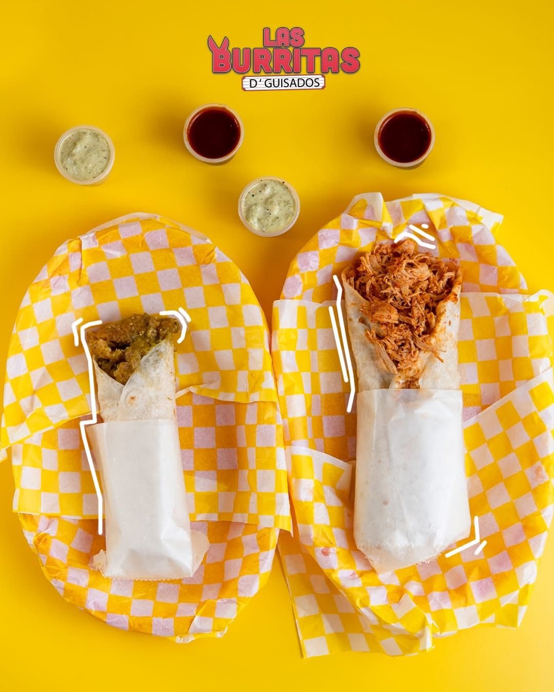 Una burrita baby en tortilla de harina de 20 cm y una burrita Mera mera de 30 cm de Las burritas Aguascalientes