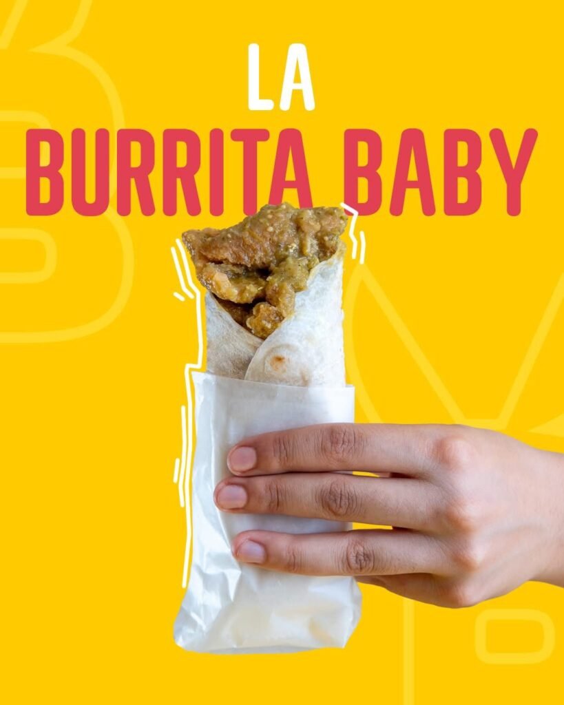 Burrita baby de Las Burritas Aguascalientes en tortilla de harina de 20 cm